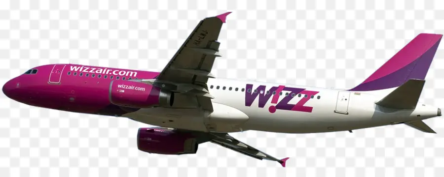 เครื่องบินสีชมพูและสีขาว，Wizz Air PNG