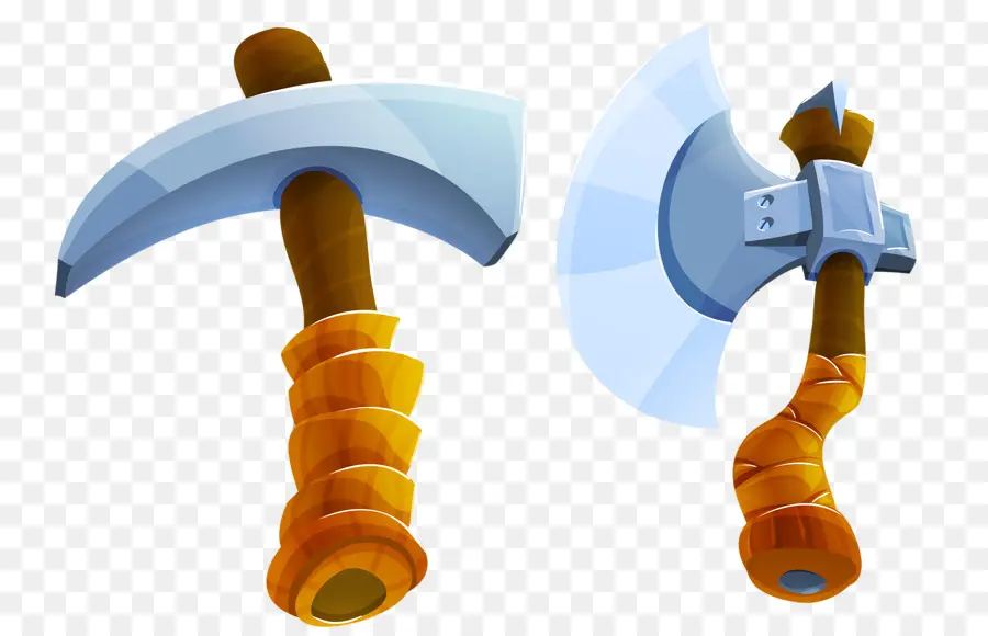 Pickaxe และ Axe，ด้ามไม้ PNG