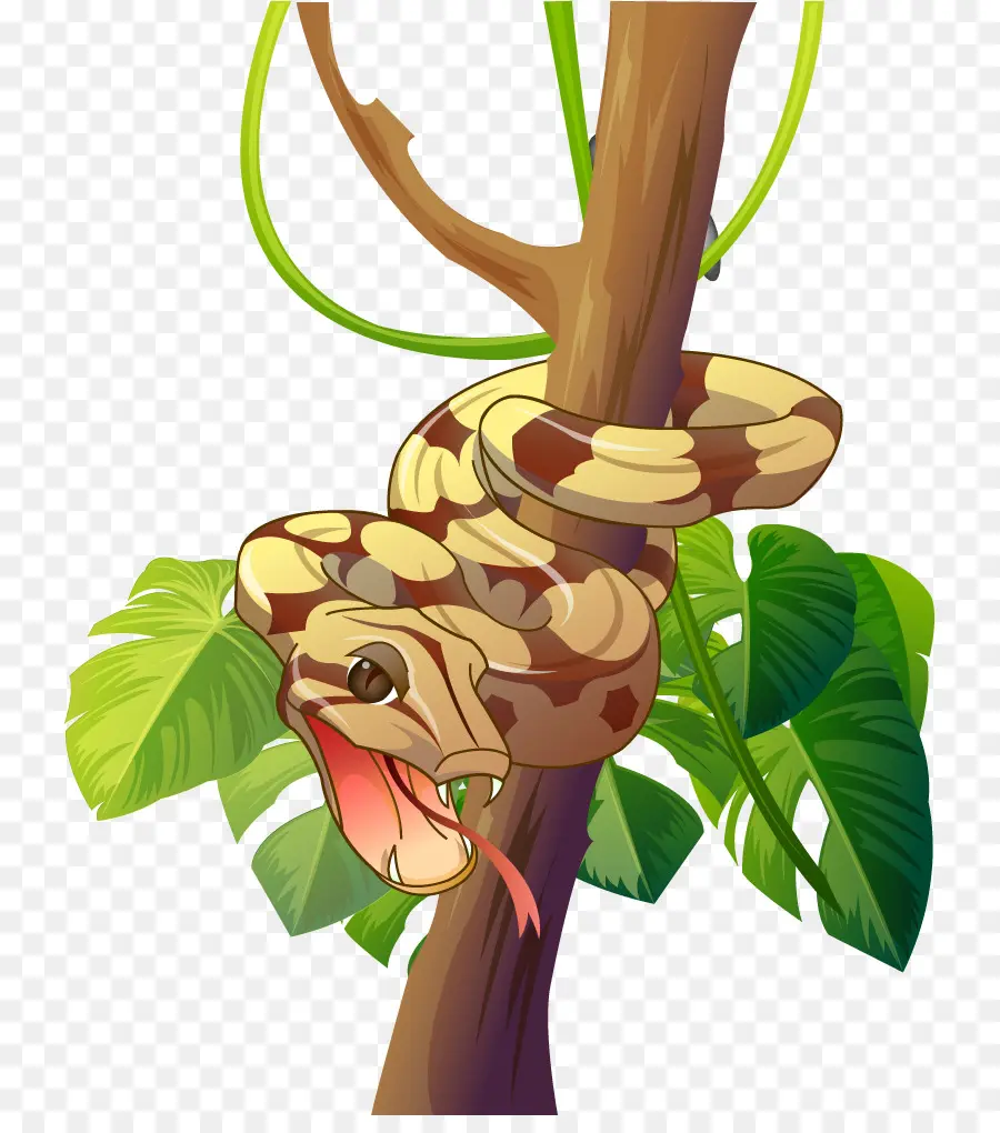 งู，ต้นไม้ PNG