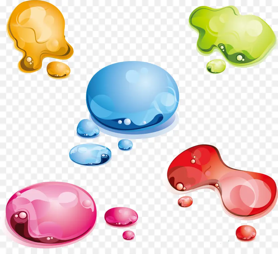 Blobs สีสันสดใส，หยด PNG