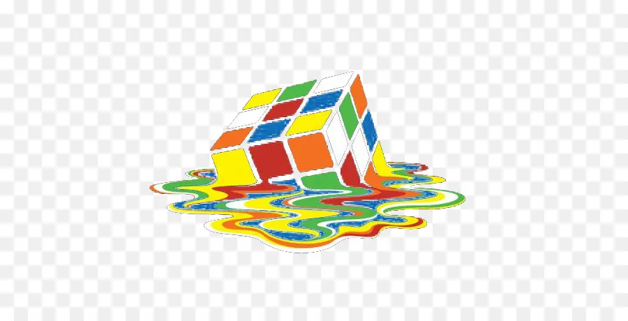 ลูกบาศก์ของ Rubik ละลาย，มีสีสัน PNG