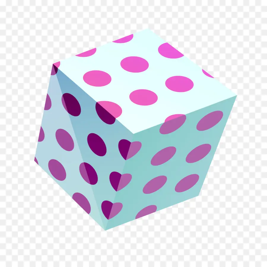 Polka Dot Cube，3d PNG