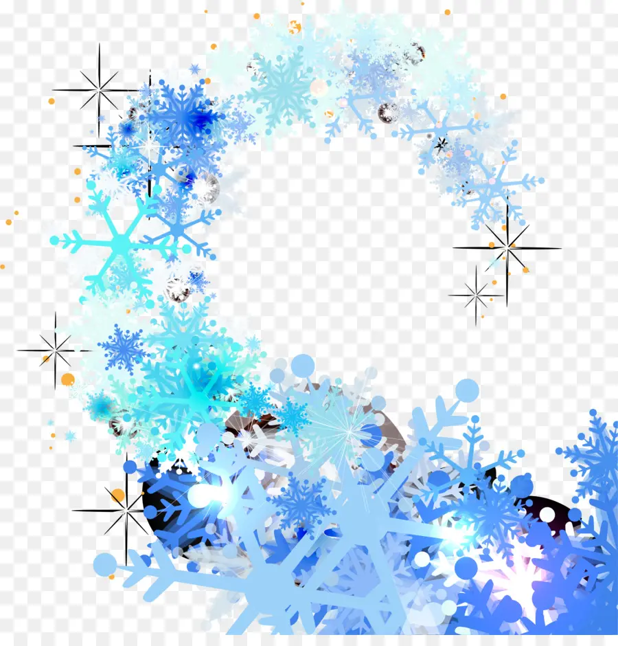 เกล็ดหิมะ，สีน้ำเงิน PNG