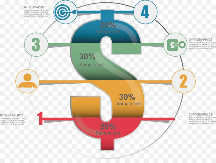 Infographic ป้ายเงินดอลลาร์，การเงิน PNG