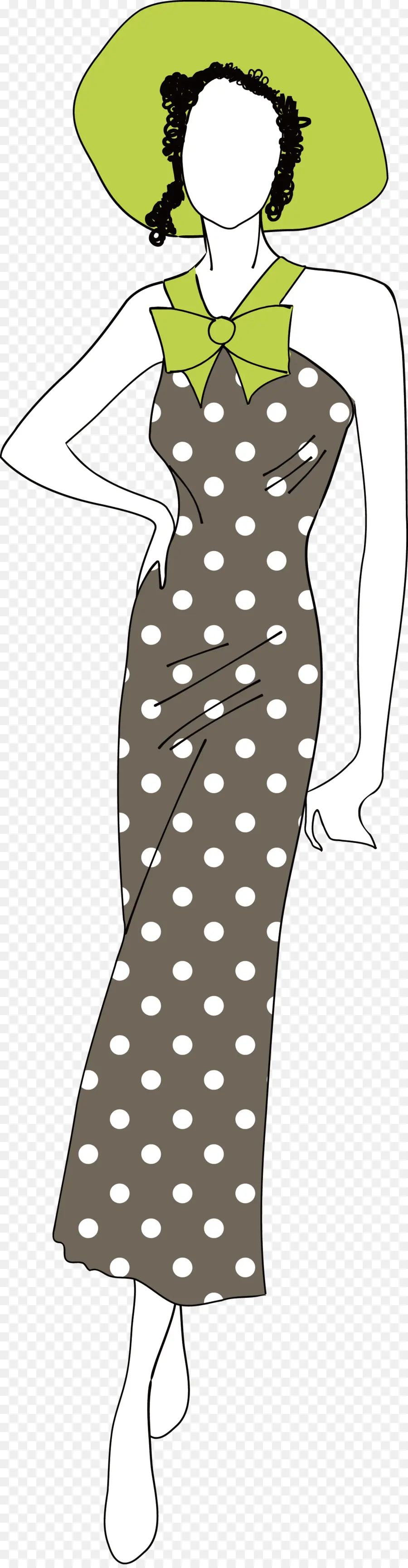 ชุด Polka Dot，หมวก PNG