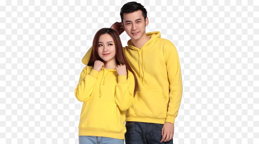 Hoodies สีเหลือง，คู่ PNG