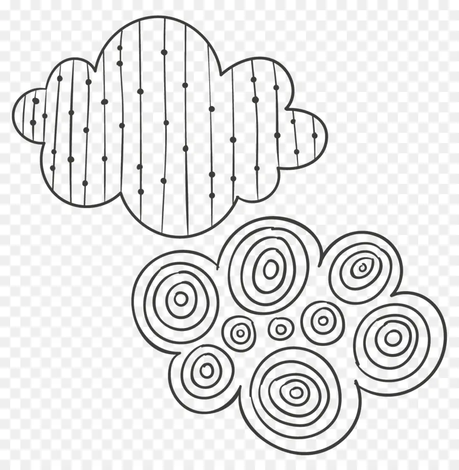 Doodle Clouds，การวาดภาพ PNG