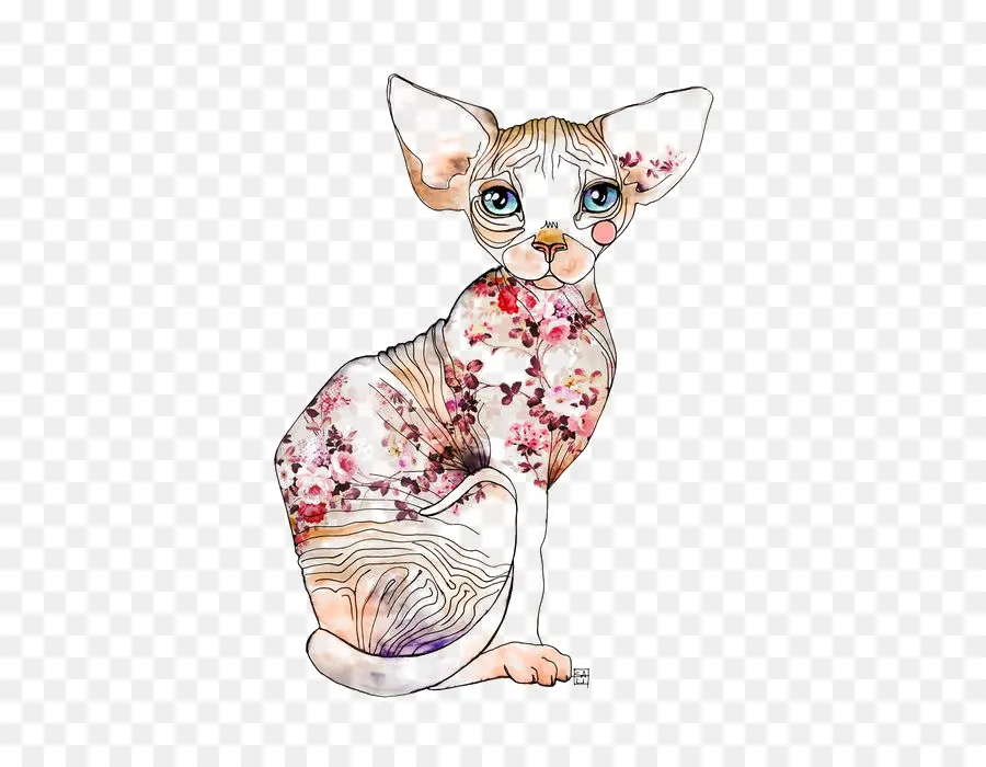 แมว Sphynx，เกี่ยวกับดอกไม้ PNG