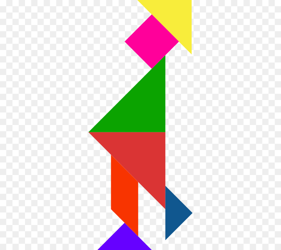 Tangram สีสันสดใส，รูปทรง PNG