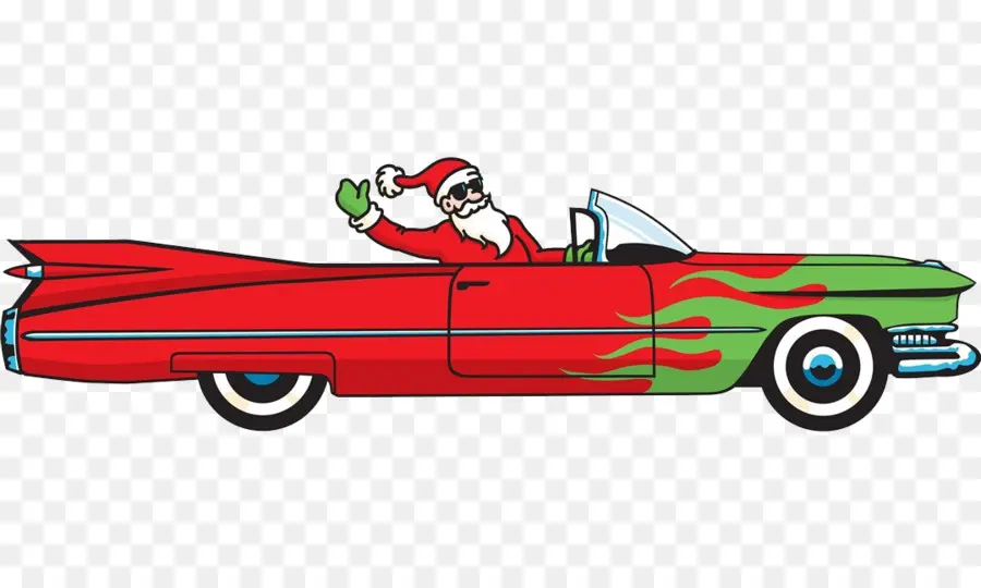รถ，ซานต้าคลอส PNG