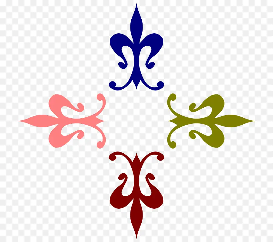 Fleur De Lis สีสันสดใส，ออกแบบ PNG