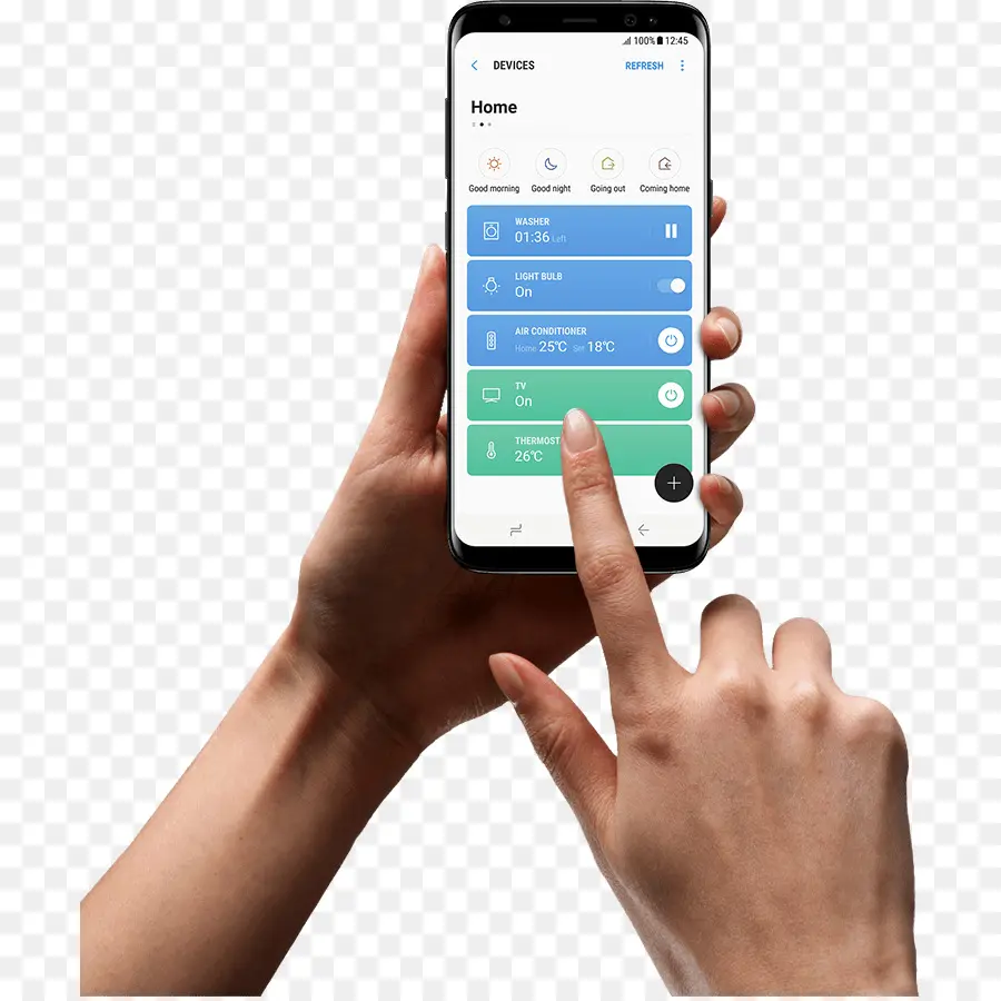 สมาร์ทโฟนพร้อมแอพ Automation Home，มือ PNG