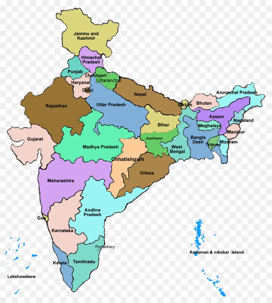 แผนที่อินเดีย，รัฐ PNG