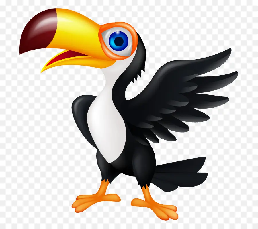 การ์ตูน Toucan，จะงอยปากสีสันสดใส PNG