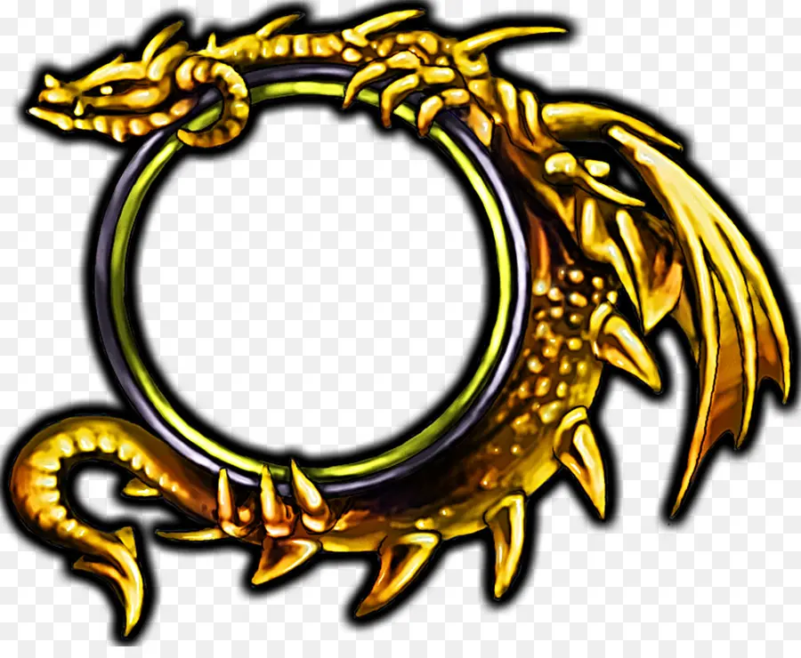 Dragon Ouroboros，ทอง PNG