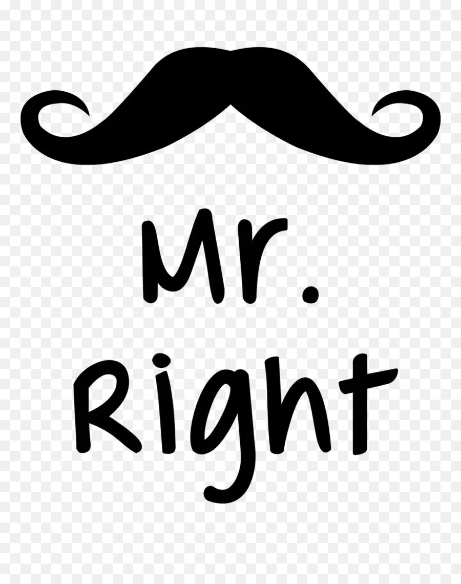 Mr Right Text，หนวด PNG