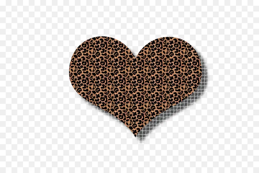 Leopard Print Heart，ลวดลาย PNG