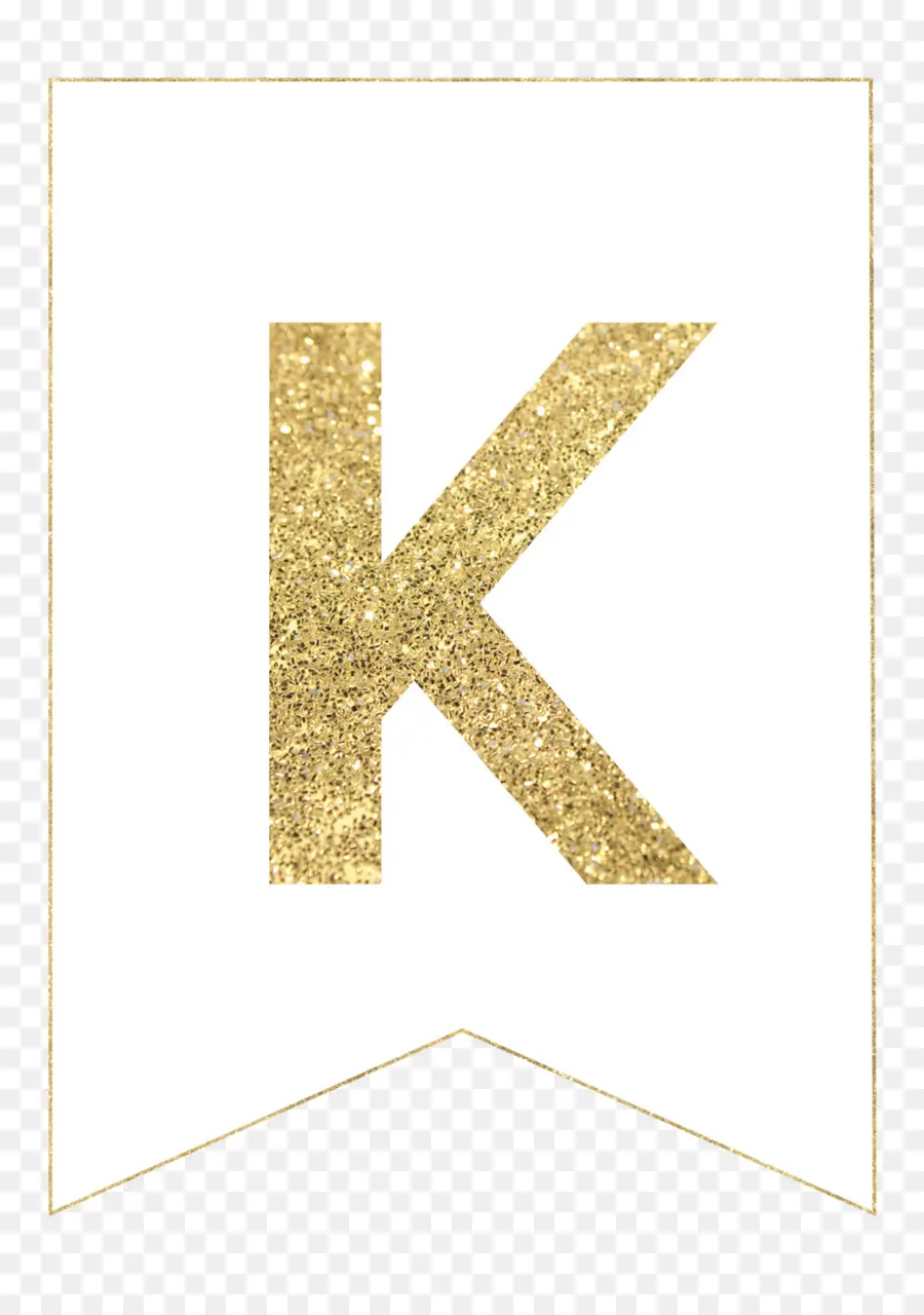 Golden Glitter K，ตัวอักษร PNG