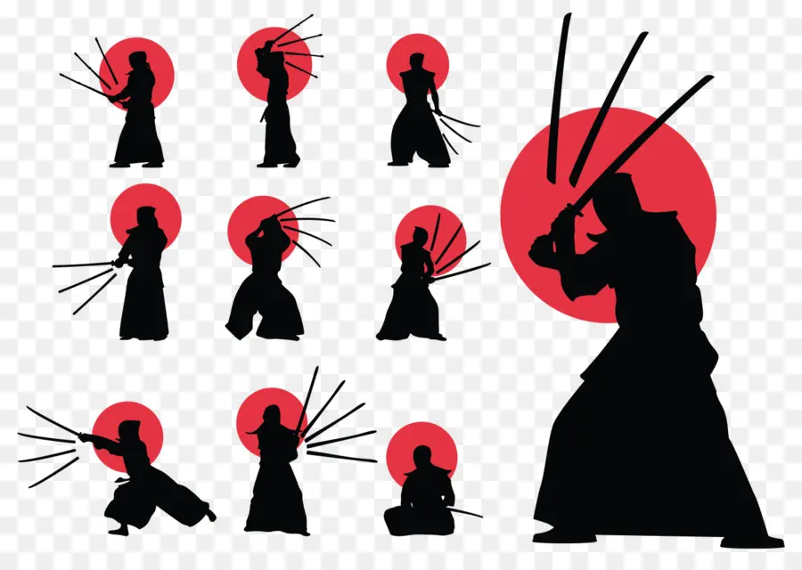 Samurai Silhouettes，เคนโด PNG