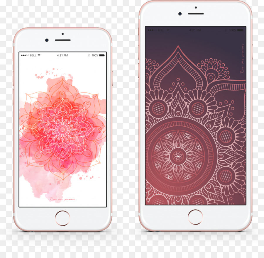 สมาร์ทโฟนที่มีวอลล์เปเปอร์ Mandala，Iphone PNG