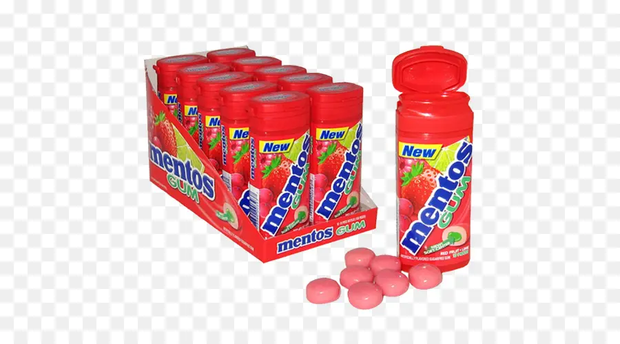 หมากฝรั่ง Mentos，สตรอเบอร์รี่ PNG