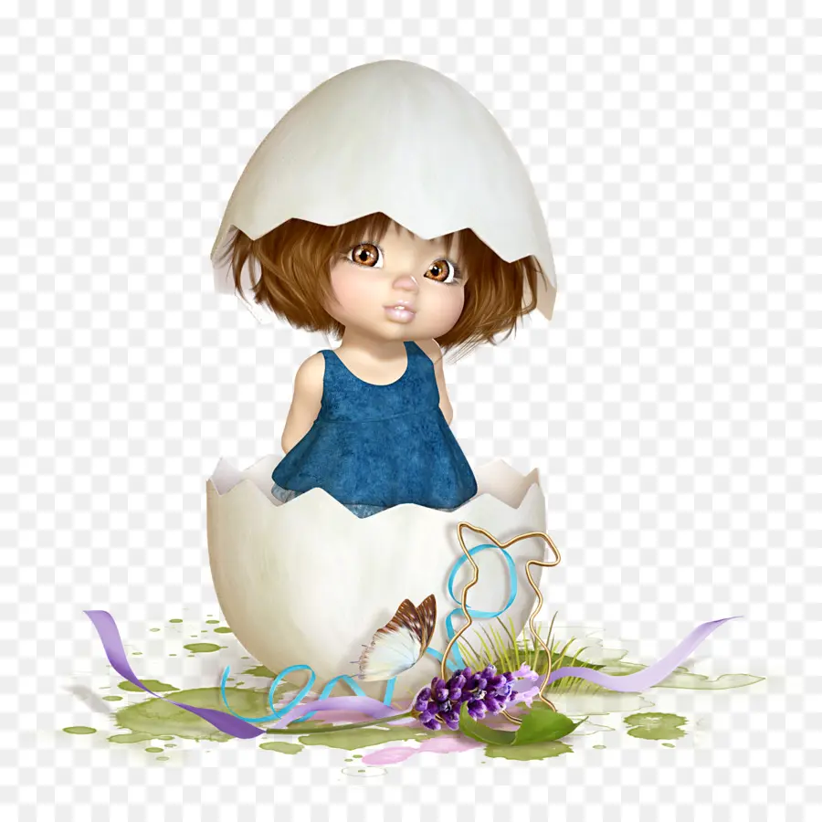 เด็กใน Eggshell，น่ารัก PNG