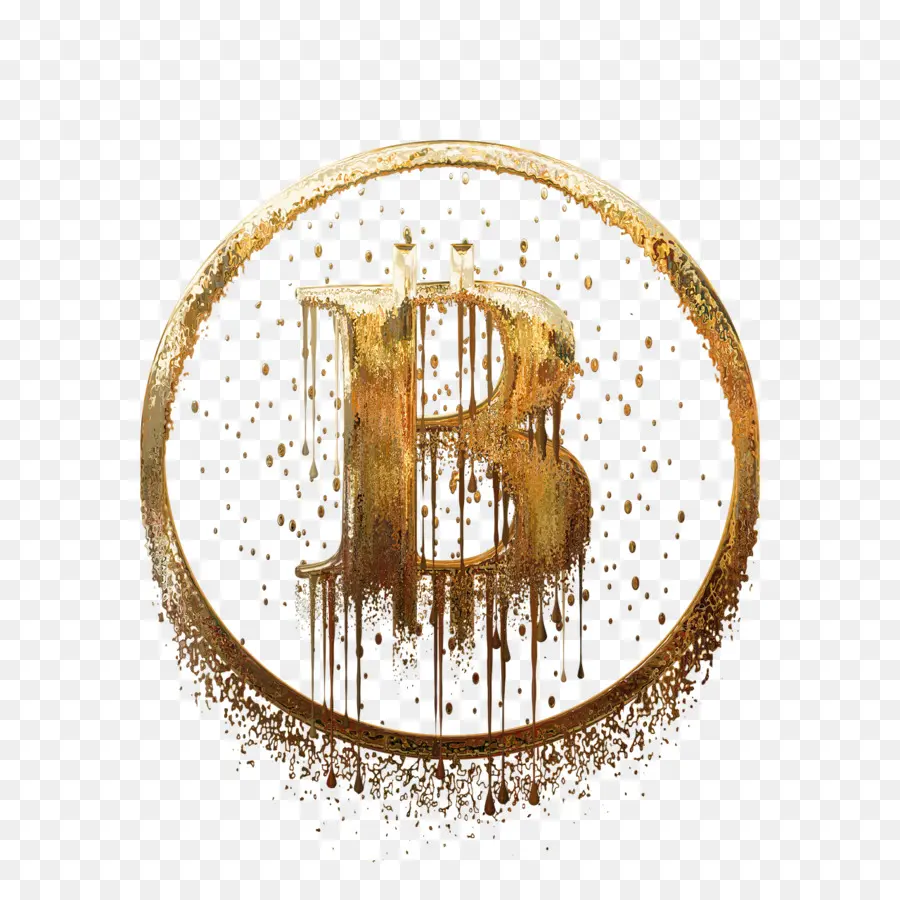 สัญลักษณ์ Bitcoin，ทอง PNG