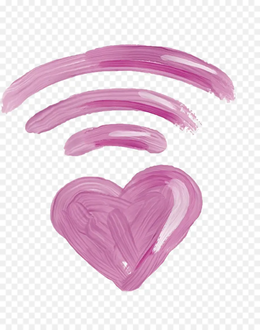 หัวใจ Wifi สีชมพู，สัญญาณ PNG