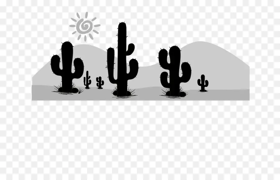 Cactus Silhouettes，ทะเลทราย PNG