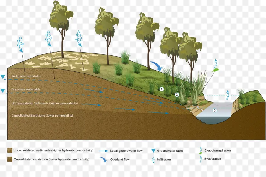 แผนภาพน้ำใต้ดิน，วัฏจักรของน้ำ PNG