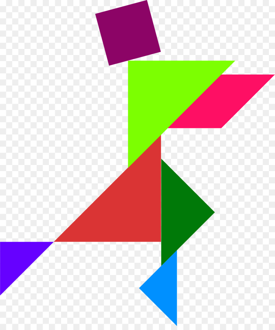 Tangram สีสันสดใส，รูปทรง PNG