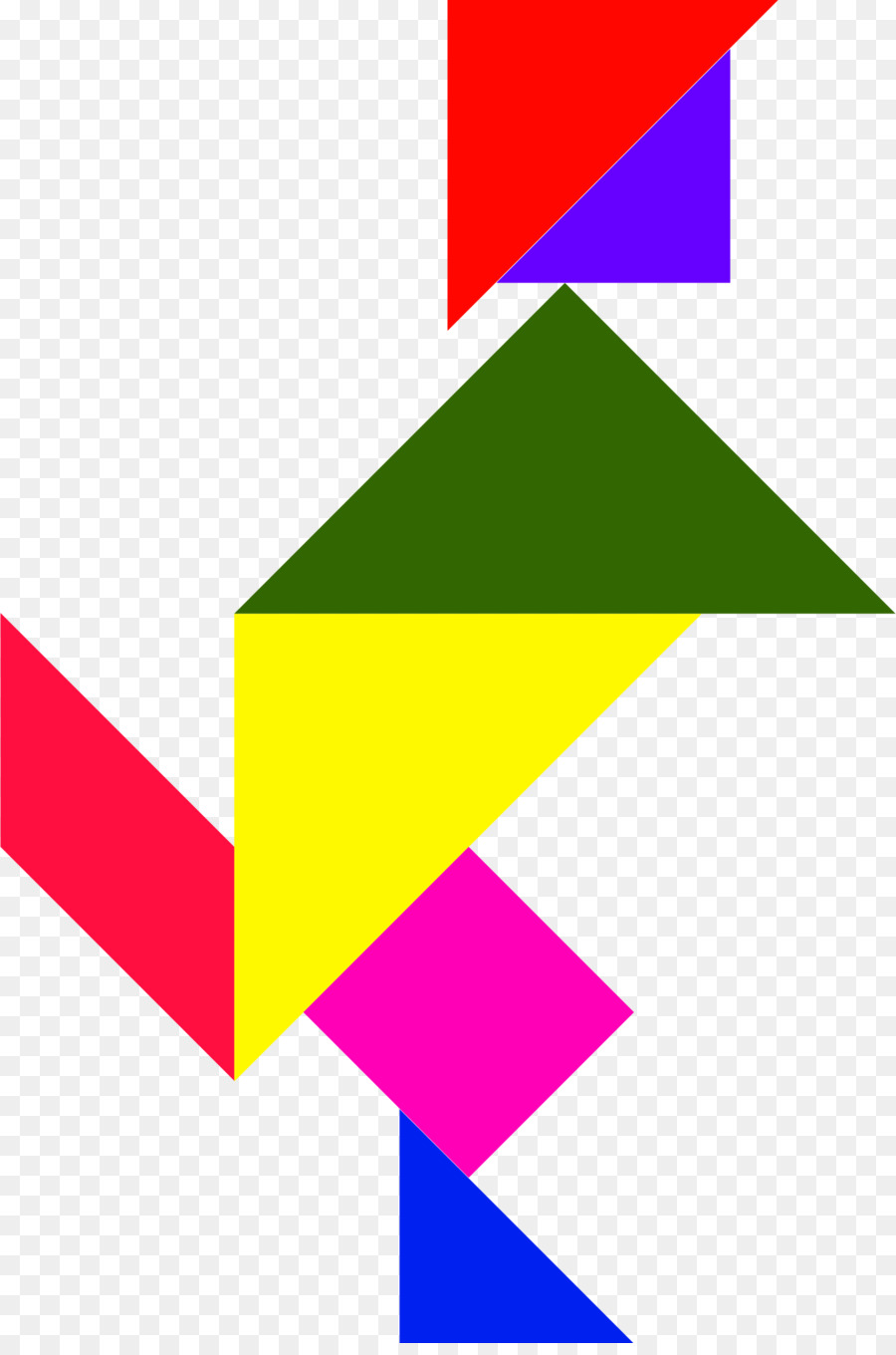 Tangram สีสันสดใส，รูปทรง PNG