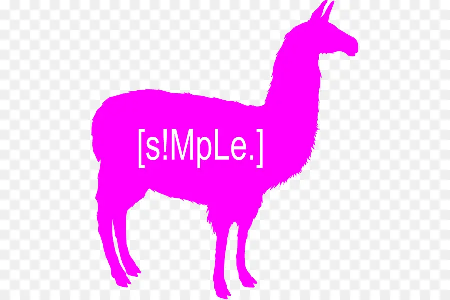 Llama สีชมพู，เรียบง่าย PNG