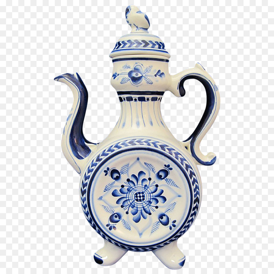 สีฟ้าและสีขาว Pottery，Gzhel PNG