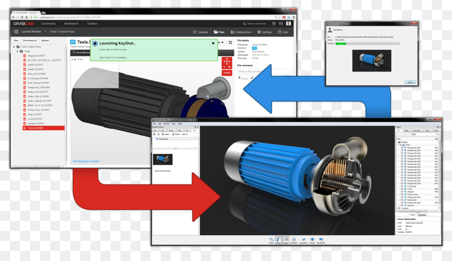 Grabcad，การแสดงผล 3 มิติ PNG