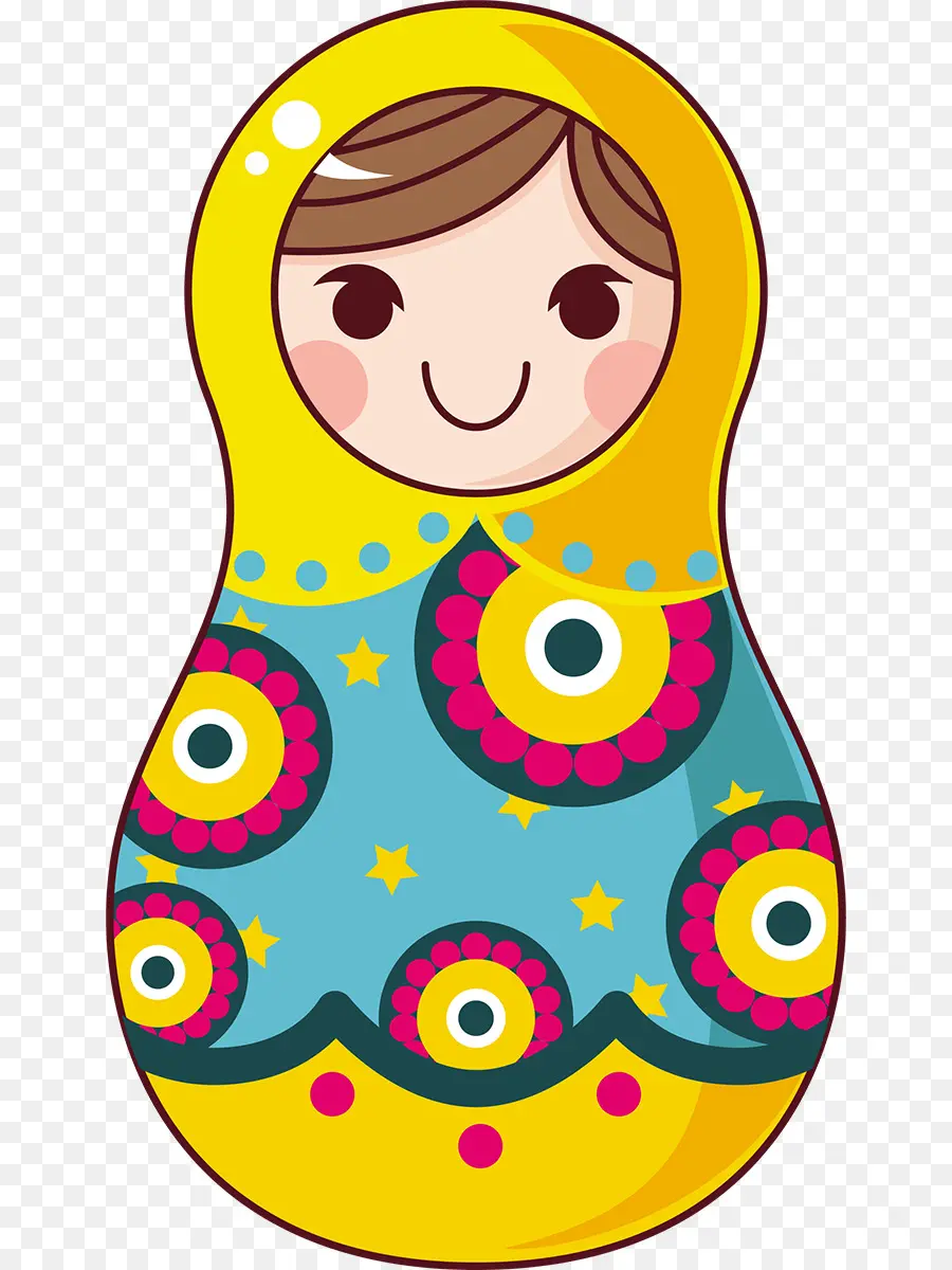 ตุ๊กตา Matryoshka สีเหลือง，ชาวรัสเซีย PNG