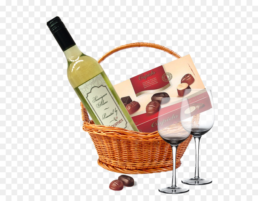 กระเช้าของขวัญอาหาร，ไวน์ขาว PNG