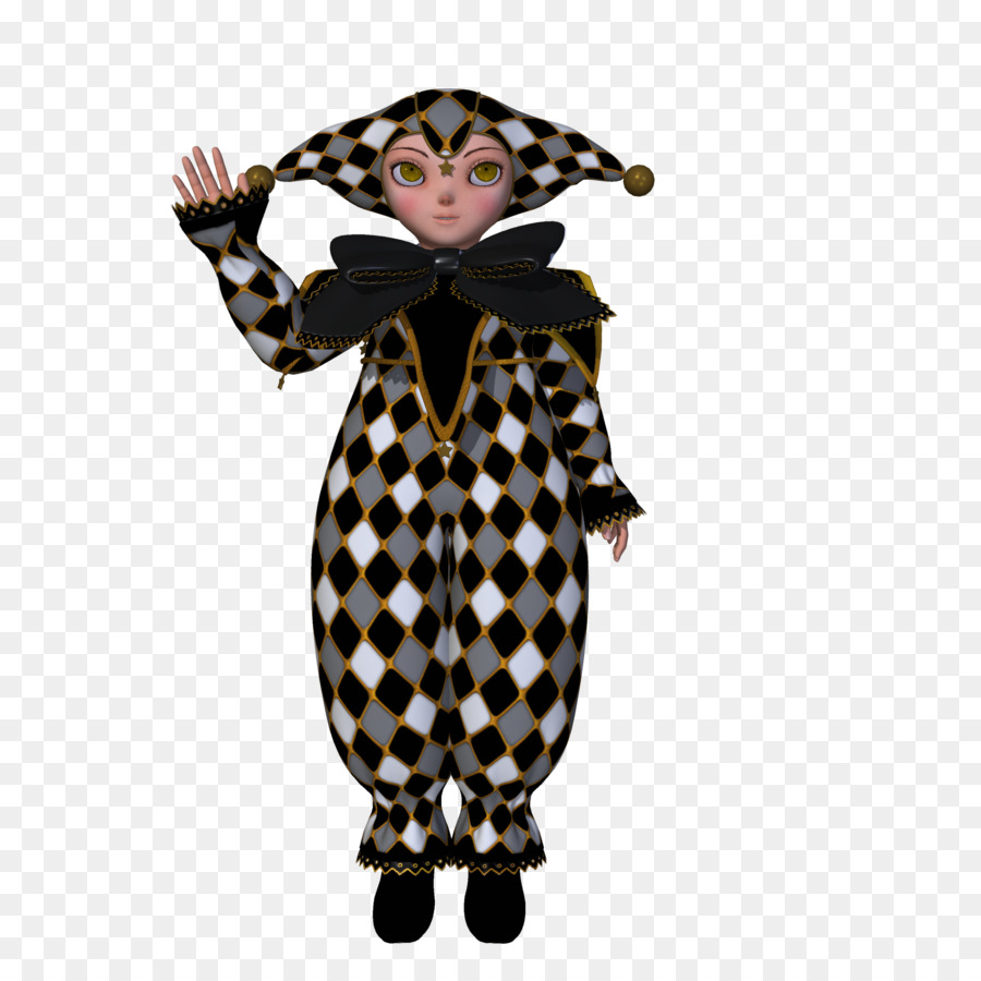 ตุ๊กตา Harlequin，ขาวดำ PNG