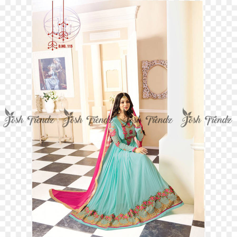 Georgette，Anarkali Salwar ชุดสูท PNG