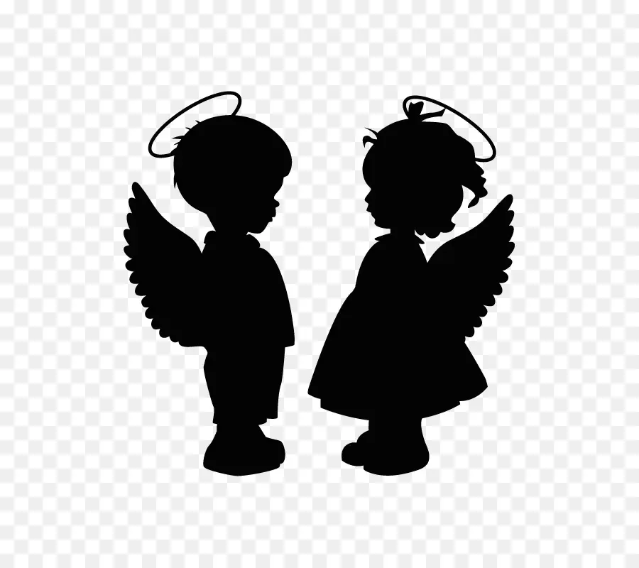 Silhouettes Angel，เด็ก PNG