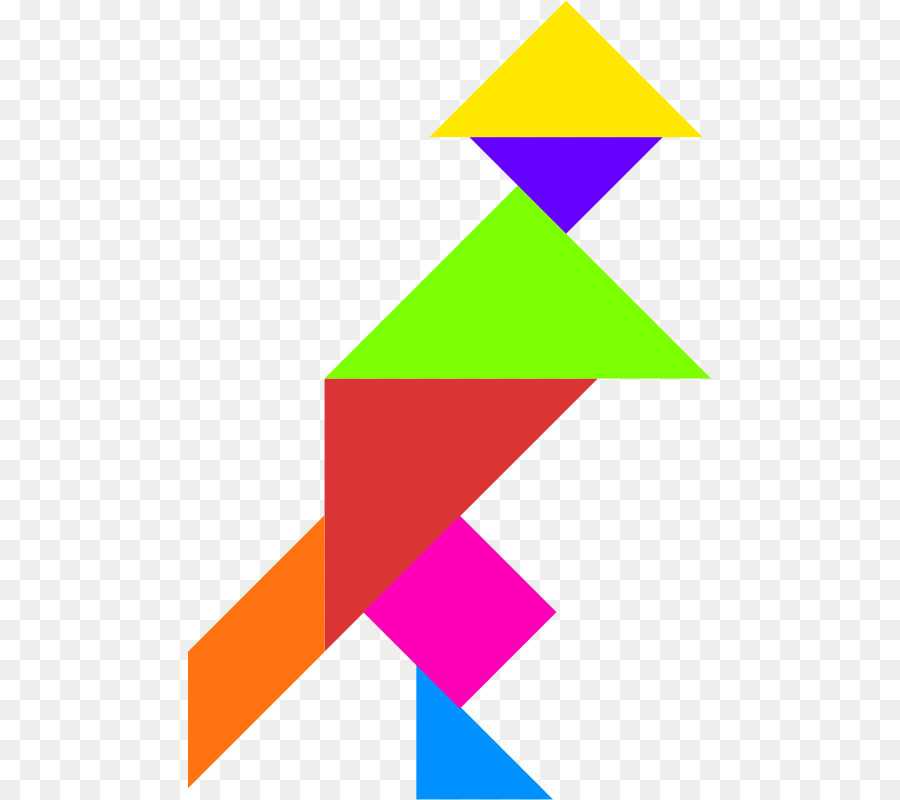 Tangram สีสันสดใส，รูปทรง PNG