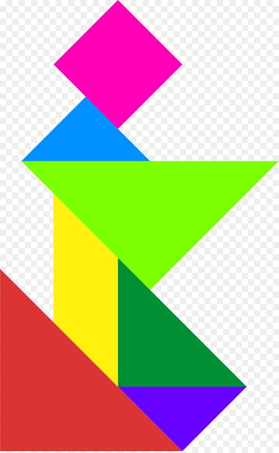 Tangram สีสันสดใส，รูปทรง PNG