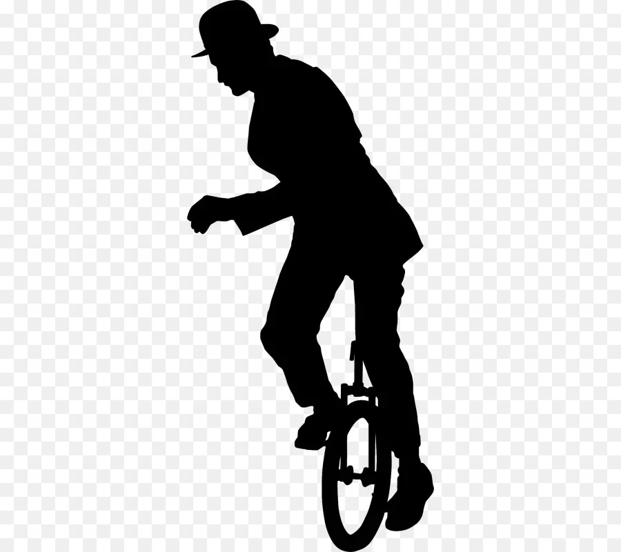 ภาพเงาแบบ Unicyclist，เป็นวงกลม PNG