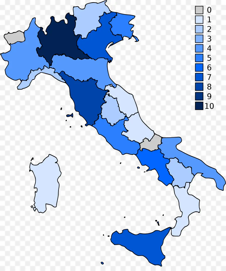 แผนที่ของอิตาลี，ภูมิภาค PNG