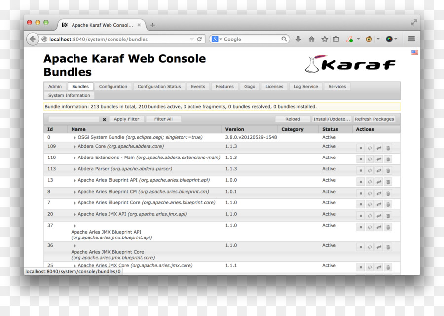 โปรแกรมคอมพิวเตอร์，ปูมบันทึกของ Apache Karaf PNG