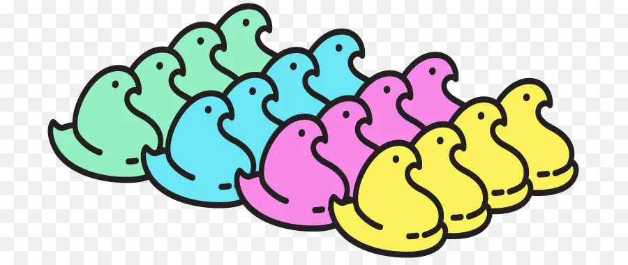 Peeps สีสันสดใส，มาร์ชเมลโล่ PNG