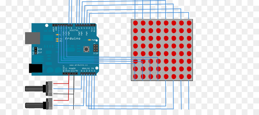 Arduino และ Led เมทริกซ์，สายไฟ PNG