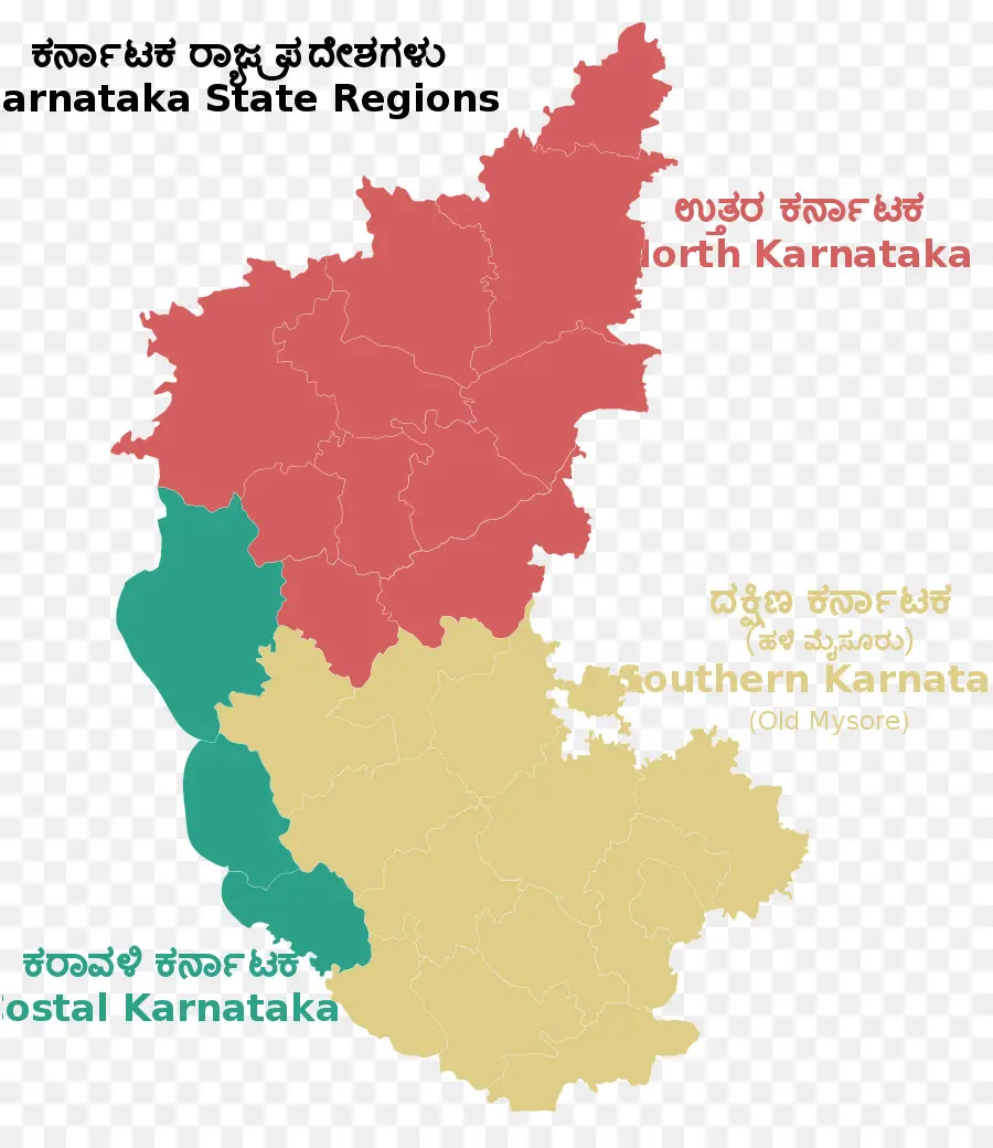 แผนที่ Karnataka，ภูมิภาค PNG