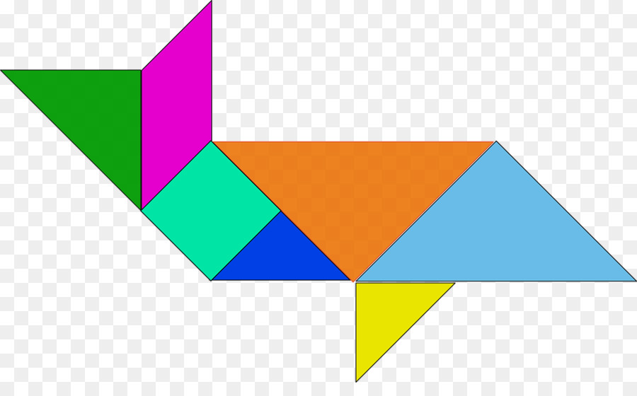 Tangram สีสันสดใส，รูปทรง PNG