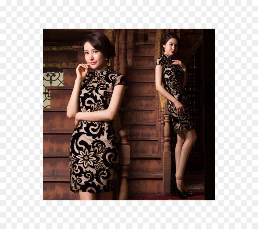 น้อยชุดสีดำ，Cheongsam PNG